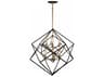 Artcraft Artistry 6-Light Matte Black Harvest Brass LED Geometric Tiered Chandelier