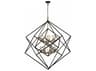 Artcraft Artistry 12-Light Matte Black Harvest Brass LED Geometric Tiered Chandelier