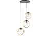 Artcraft Lugano 3-Light Black Vintage Brass Glass LED Globe Round Pendant