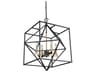 Artcraft Roxton 4-Light Matte Black Harvest Brass LED Geometric Chandelier