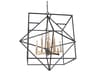 Artcraft Roxton 12-Light Matte Black Harvest Brass LED Geometric Chandelier