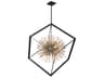 Artcraft Sunburst 12-Light Matte Black Satin Brass LED Geometric Pendant
