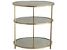 Arteriors Home Percy  Round Antique Mirror Brass End Table