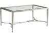 Artistica Metal Designs Sangiovese Rectangular Glass Argento Cocktail Table