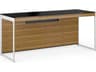 BDI Sequel Black Natural Walnut Satin Nickel Brown Wood Secretary Desk