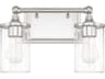 Capital Lighting Camden 2-Light Polished Nickel Glass Vanity Light
