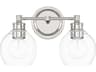 Capital Lighting Mid Century 2-Light Polished Nickel Glass Vanity Light