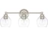 Capital Lighting Mid Century 3-Light Polished Nickel Glass Vanity Light