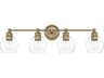 Capital Lighting Mid Century 4-Light Aged Brass Glass Vanity Light