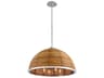 Corbett Lighting Carayes 8-Light Natural Rattan Stainless Steel Brown Dome Chandelier