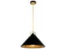 Corbett Lighting Charm 1-Light Black Gold Leaf Glass Pendant