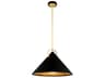Corbett Lighting Charm 1-Light Black Gold Leaf Glass Pendant