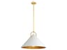 Corbett Lighting Charm 1-Light White Gold Leaf Glass Pendant