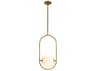 Corbett Lighting Everley 1-Light Vintage Brass Glass Globe Mini Pendant