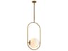 Corbett Lighting Everley 1-Light Vintage Brass Glass Globe Pendant