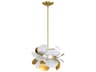 Corbett Lighting Ginger 1-Light White Gold Leaf Glass Pendant