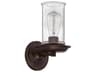 Craftmade Thornton 1-Light Aged Bronze And Natural Rope Glass Wall Sconce