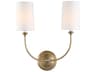 Crystorama Sylvan 2-Light Vibrant Gold Wall Sconce