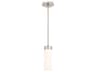 dweLED by WAC Lighting Elementum 1-Light Satin Nickel Glass LED Cylinder Mini Pendant