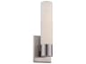 dweLED by WAC Lighting Elementum 1-Light Brushed Nickel Glass LED Wall Sconce