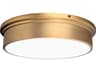 dweLED by WAC Lighting York 1-Light Aged Brass Glass LED Round Flush Mount