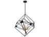 Eglo Corrietes 6-Light Matte Black Geometric Pendant