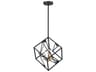 Eglo Corrietes 3-Light Matte Black Geometric Pendant