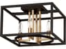 Eglo Mundazo 4-Light Black Brushed Gold Flush Mount