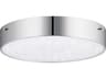Elan Crystal Moon 1-Light Chrome Glass Round Flush Mount