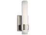 Elan Izza 1-Light Brushed Nickel Glass LED Vanity Light