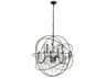 Elegant Lighting Cordelia 12-Light Black Clear Crystal Candelabra Globe Chandelier