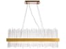 Elegant Lighting Dallas 20-Light Gold Clear Crystal Linear Island Pendant