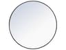 Elegant Lighting Eternity Black Round Wall Mirror