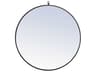 Elegant Lighting Eternity Black Round Wall Mirror