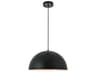 Elegant Lighting Forte 1-Light Black Bowl Dome Pendant