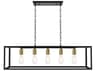 Elegant Lighting Resolute 5-Light Black Geometric Island Pendant