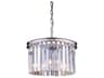 Elegant Lighting Sydney 3-Light Polished Nickel Crystal Drum Pendant