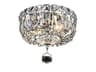 Elegant Lighting Tranquil Chrome Clear Crystal Bowl Flush Mount
