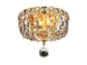 Elegant Lighting Tranquil Gold Crystal Bowl Flush Mount
