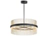 ET2 Chimes 2-Light Black Satin Nickel Brass LED Drum Pendant
