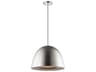 ET2 Fungo 1-Light Satin Nickel Black LED Dome Pendant