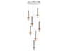 ET2 Reveal 7-Light Satin Nickel Brass LED Cylinder Geometric Pendant