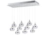 ET2 Swank 10-Light Polished Chrome LED Globe Linear Island Pendant