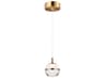 ET2 1-Light Natural Aged Brass LED Globe Mini Pendant