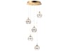 ET2 Swank 5-Light Natural Aged Brass LED Globe Tiered Pendant