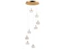 ET2 Swank 8-Light Natural Aged Brass LED Globe Tiered Pendant
