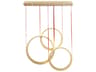 ET2 Tether 3-Light Natural Aged Brass LED Linear Round Island Pendant