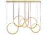ET2 Tether 5-Light Natural Aged Brass LED Linear Round Island Pendant
