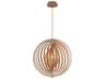 Eurofase Abruzzo 1-Light Wood Brown Globe Pendant