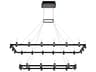 Eurofase Altamont 30-Light Satin Nickel Black LED Geometric Linear Island Pendant